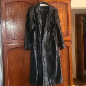 Mens leather trench coat